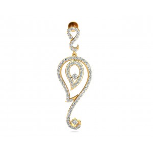 Paisley Diamond Earrings in Gold