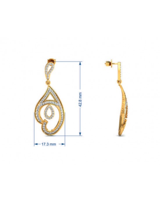 Tamira Long Diamond Earrings