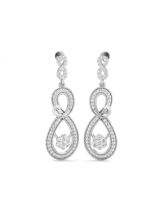 Infinity Dangle Drop Diamond Earrings