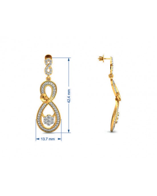 Infinity Dangle Drop Diamond Earrings