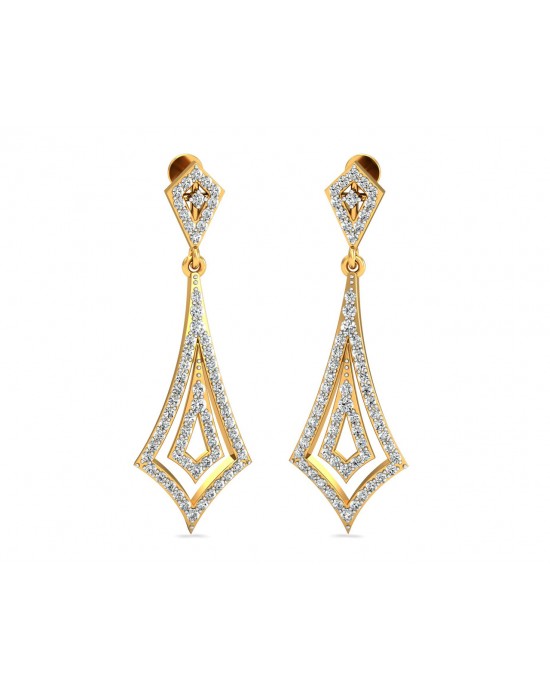 Sia Diamond Danglers In Gold