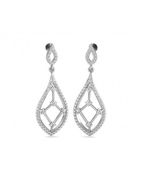 Rai Long Diamond Earrings in Gold