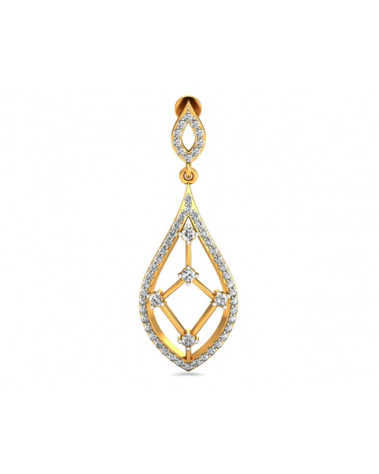 Rai Long Diamond Earrings in Gold