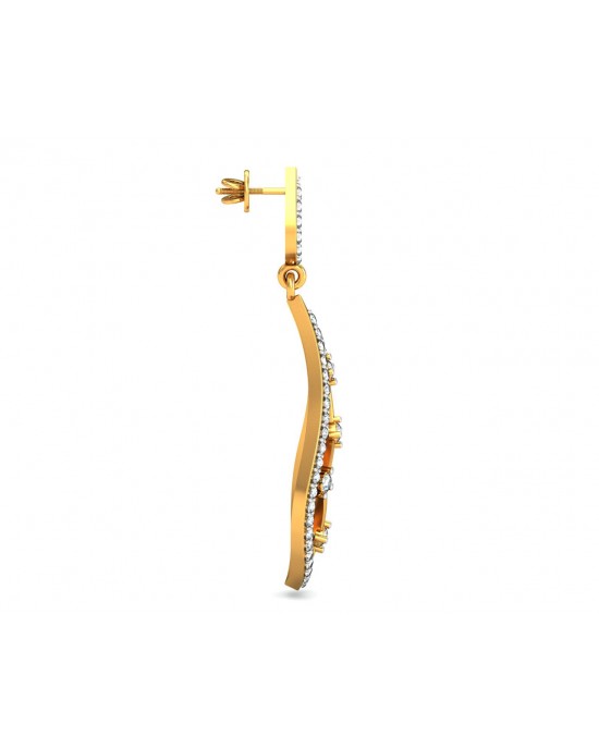 Rai Long Diamond Earrings in Gold