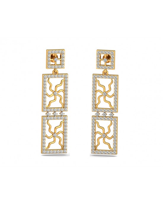 Kriti Long Diamond Earrings