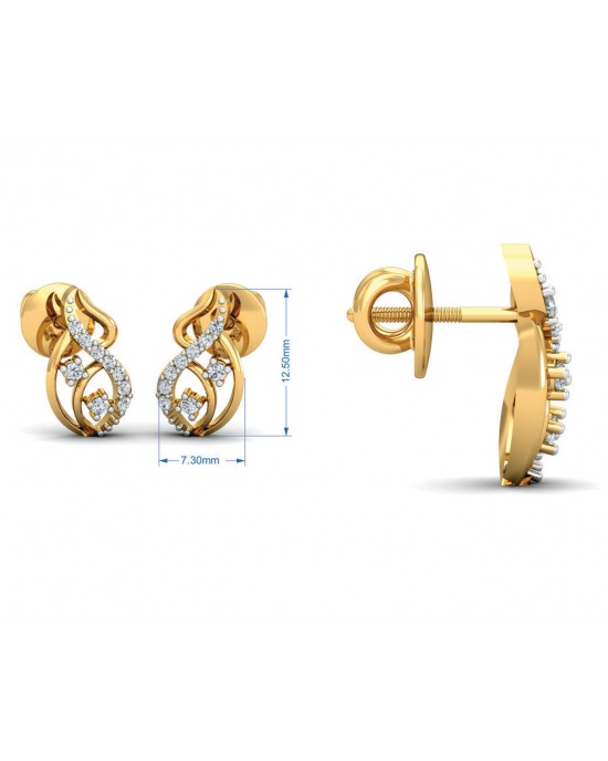 Deena Round Brilliant Cut Diamond Earrings