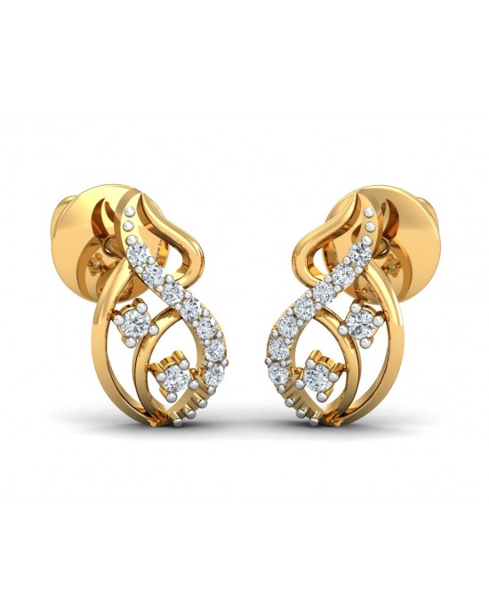 Deena Round Brilliant Cut Diamond Earrings