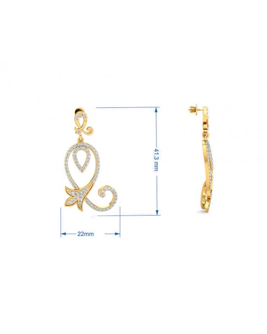 Cady Brilliant Diamond Earrings in Gold