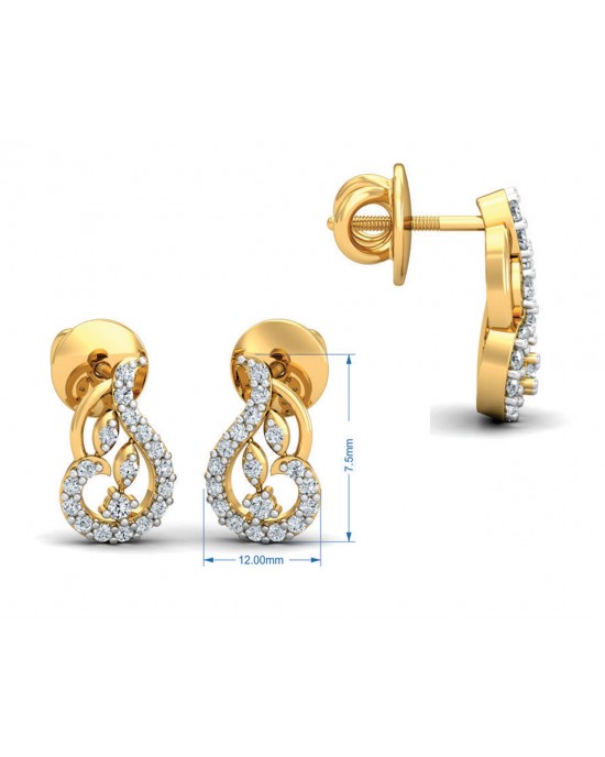 Gail Round Brilliant Diamond Earrings