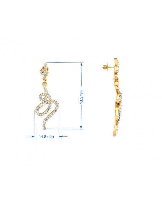 Fatina Long Diamond Danglers