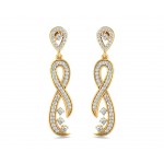 Fraya Long Diamond Danglers in Gold