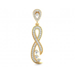 Fraya Long Diamond Danglers in Gold