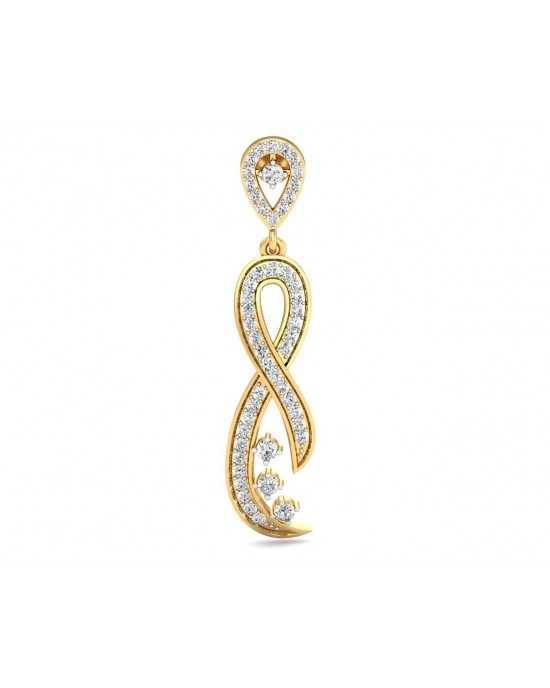 Fraya Long Diamond Danglers in Gold