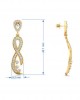 Fraya Long Diamond Danglers in Gold