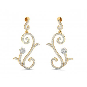 Fleur Long Brilliant Diamond Earrings