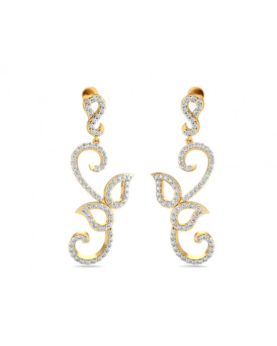 Flor Long diamond Earrings