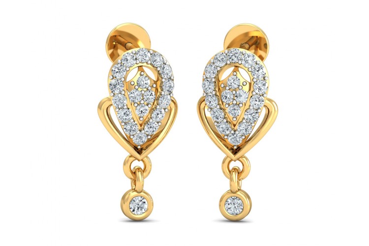 Penne Diamond Earrings In Gold Endear Jewellery Penne Diamond Earrings In Gold