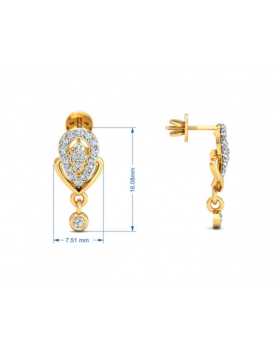 Penne Diamond Earrings in Gold