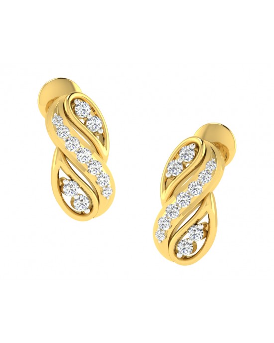 Celina Diamond Earrings in Gold