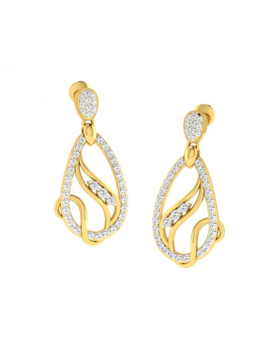 Lyra Diamond Earrings in Gold