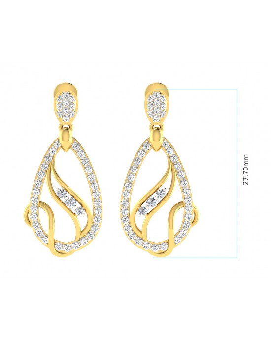 Lyra Diamond Earrings in Gold