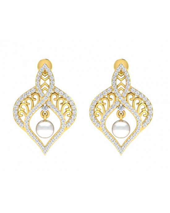 Rina Pearl & Diamond Earrings