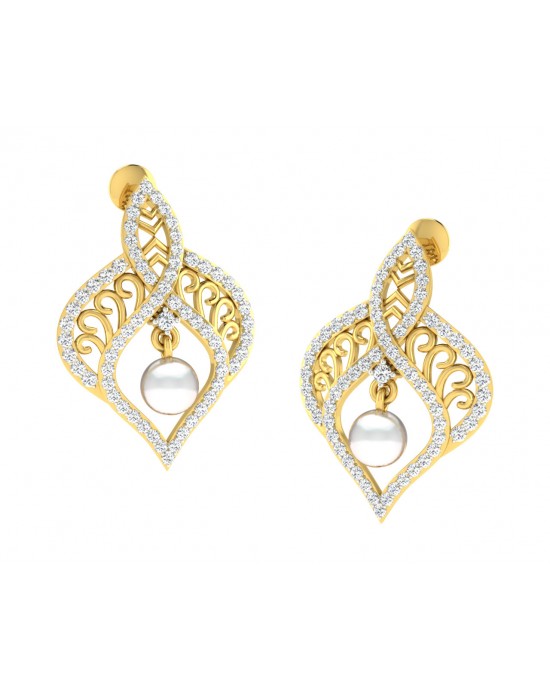 Rina Pearl & Diamond Earrings