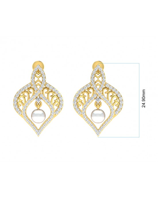 Rina Pearl & Diamond Earrings