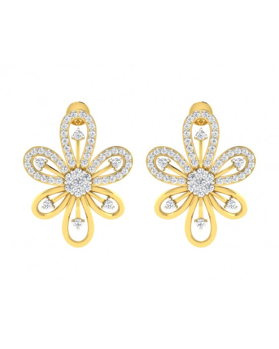 Rhea Diamond Earrings in Gold