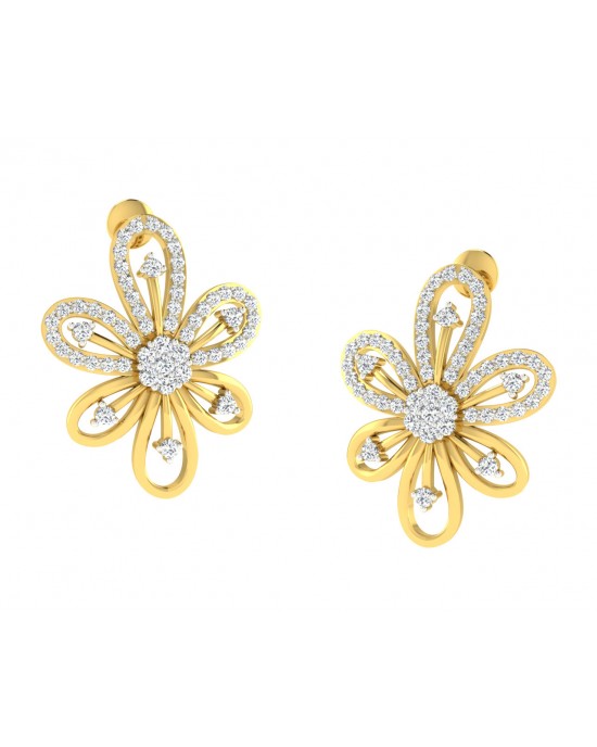 Rhea Diamond Earrings in Gold