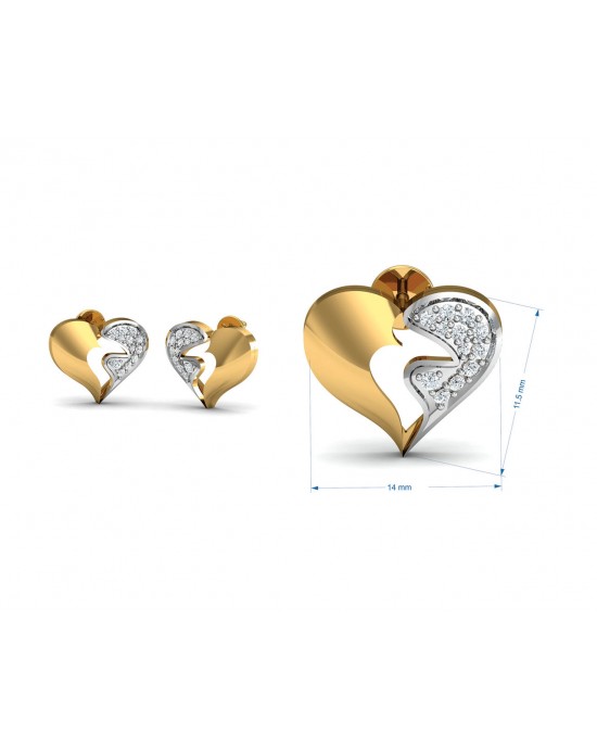 Pana Diamond Heart Earrings 