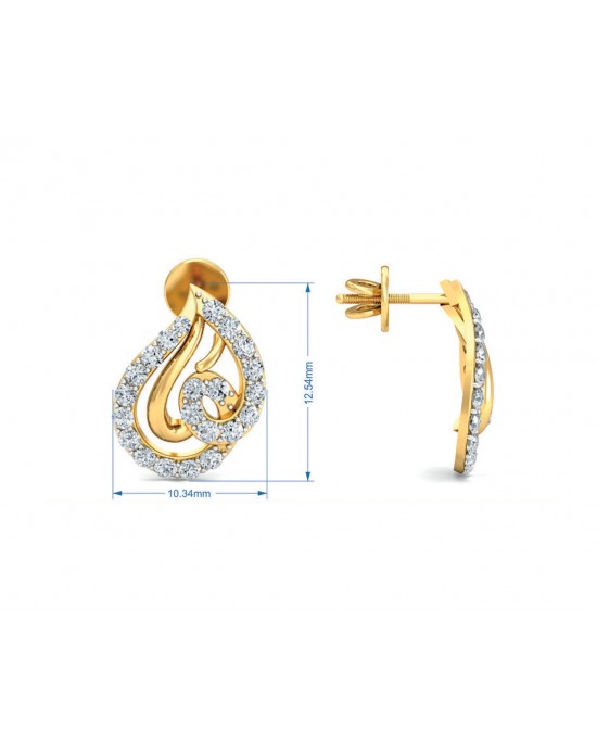 Genn Diamond Earrings In Gold