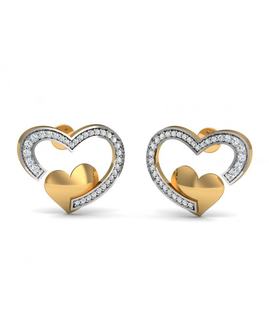 Fiona Diamond  Heart Earrings