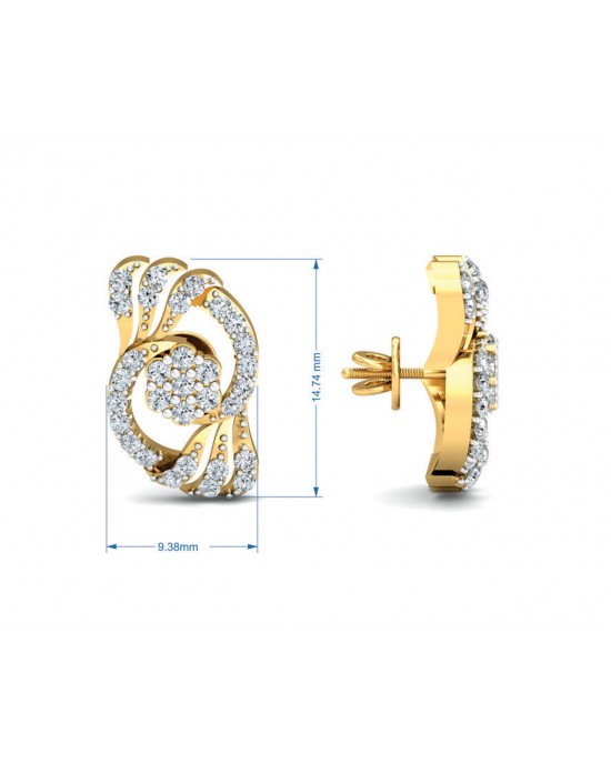 Inara Diamond Earrings in Gold