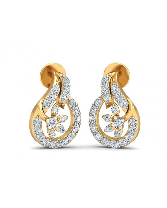 Gemma Diamond Eartops in Gold