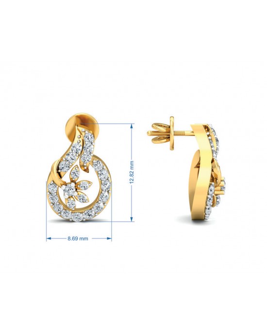 Gemma Diamond Eartops in Gold