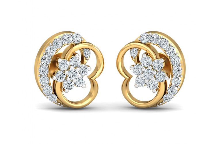 Buy Viti Diamond earrings in gold | Endear Jewellery