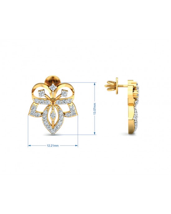 Ruhi Diamond Earrings in Gold