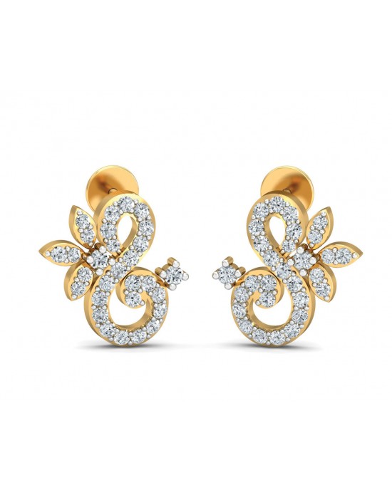 Fen Diamond Earrings  In Gold