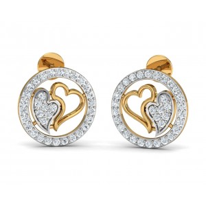 Samra Diamond Heart Earrings in Gold