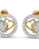 Samra Diamond Heart Earrings in Gold