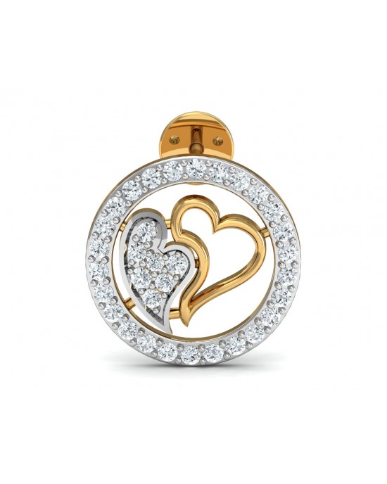 Samra Diamond Heart Earrings in Gold