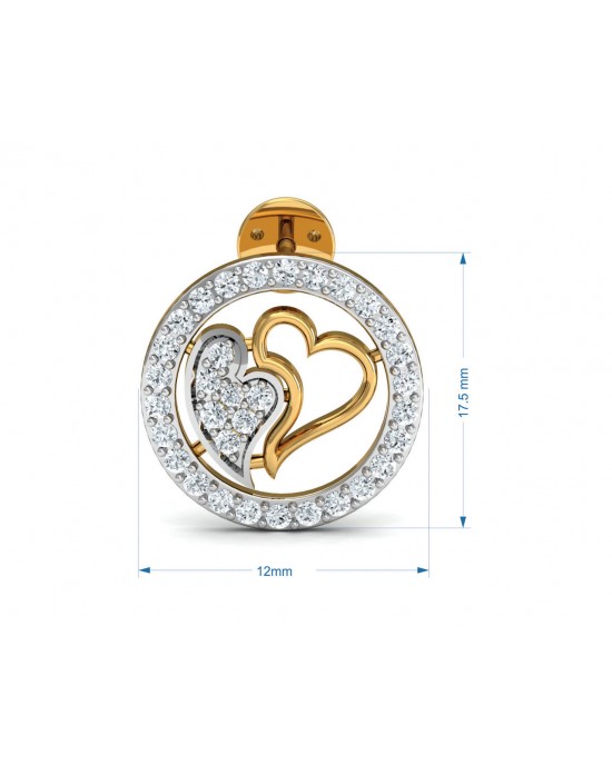 Samra Diamond Heart Earrings in Gold