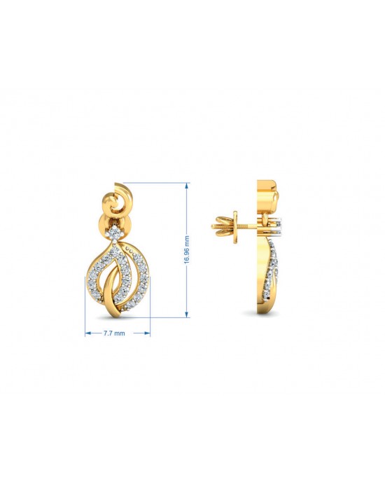 Tisha Diamond Earrings in Gold