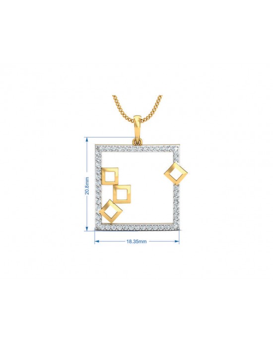 Sabina Diamond Pendant in Gold