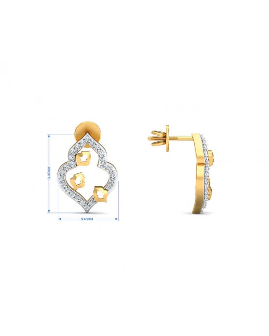 Ella Diamond Earrings in Gold