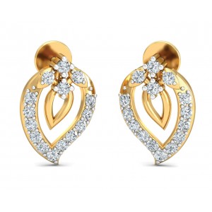 Heva Daily wear diamond earrings in 14k hallmarked gold