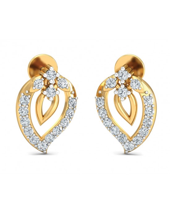 Heva Daily wear diamond earrings in 14k hallmarked gold