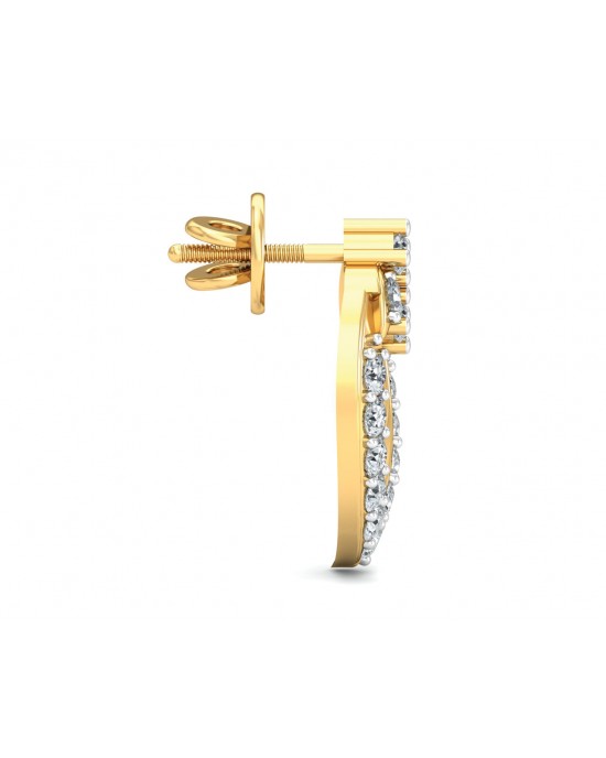 Heva Daily wear diamond earrings in 14k hallmarked gold