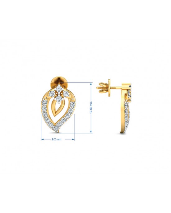 Heva Daily wear diamond earrings in 14k hallmarked gold